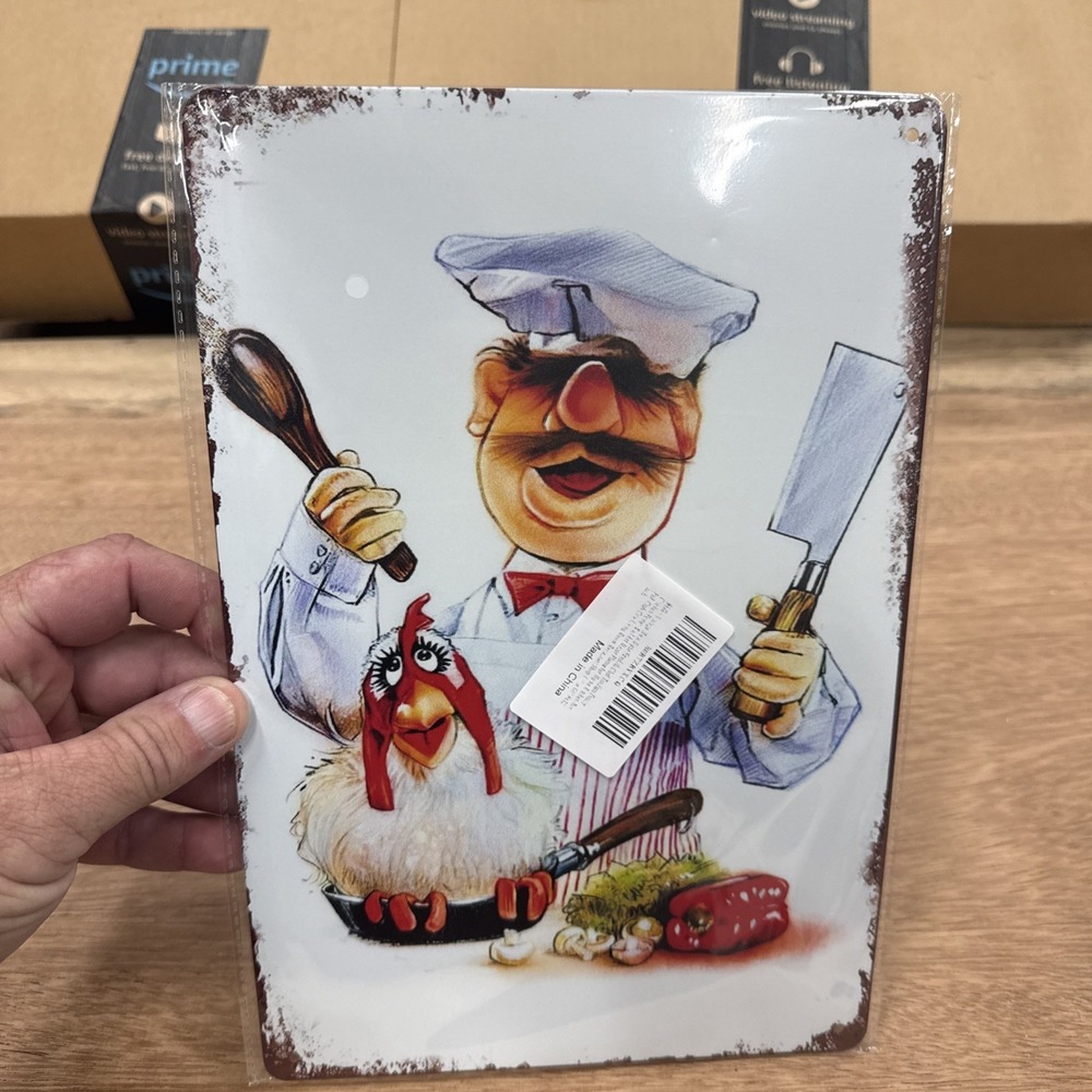 Metal Wall Sign Decor Swedish Chef Sesame Street